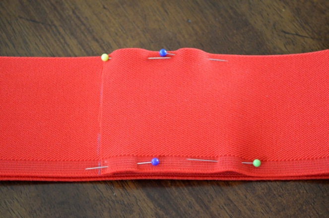 red elastic waistband