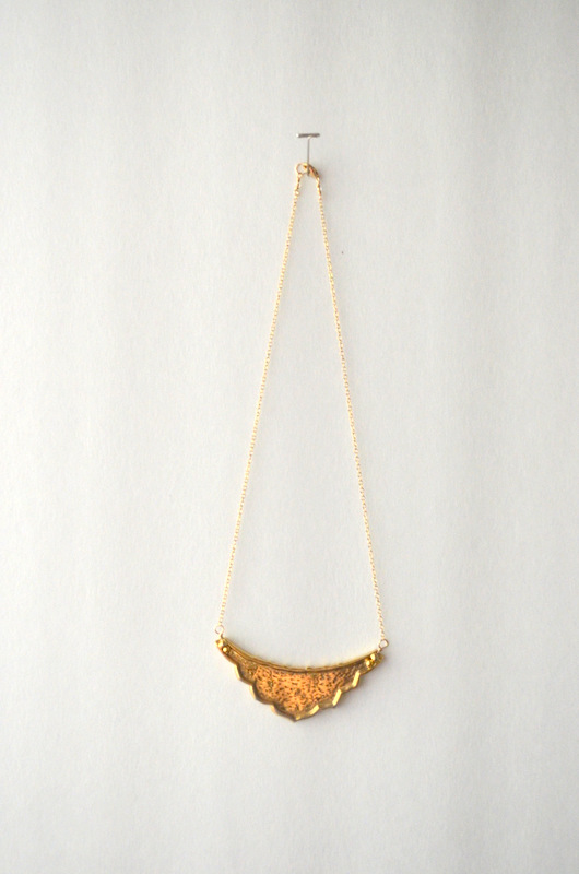 pink + gold reversible pendant necklace