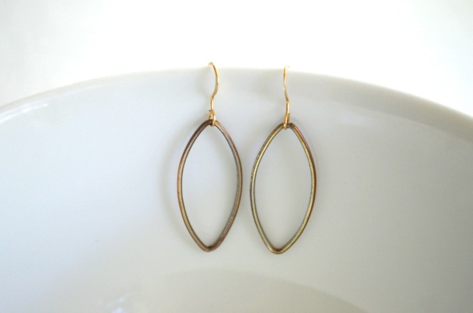 gold marquis earrings